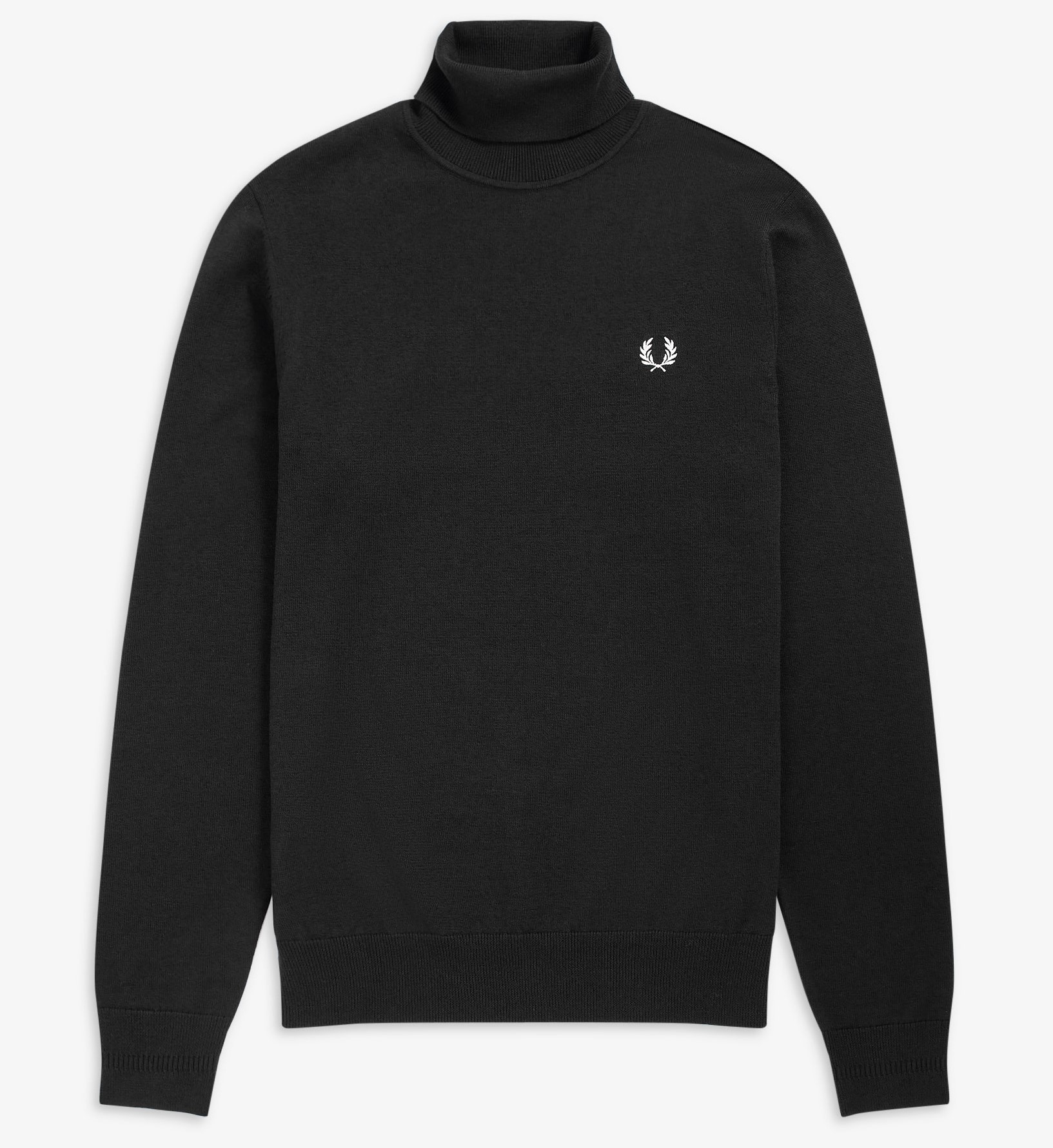 Fred Perry - ROLL NECK JUMPER - Black/White