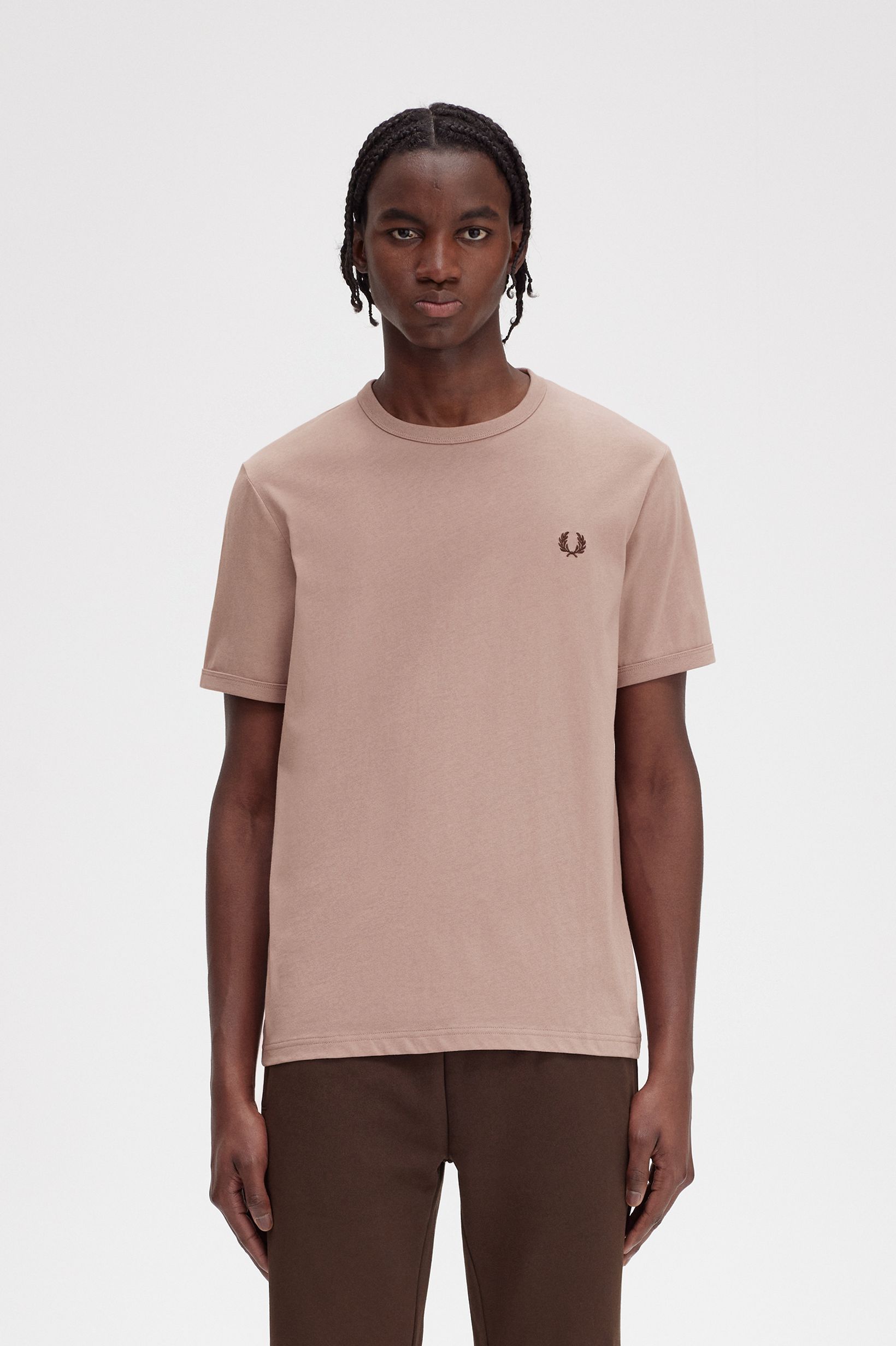 Fred Perry - RINGER T-SHIRT - Dark Pink