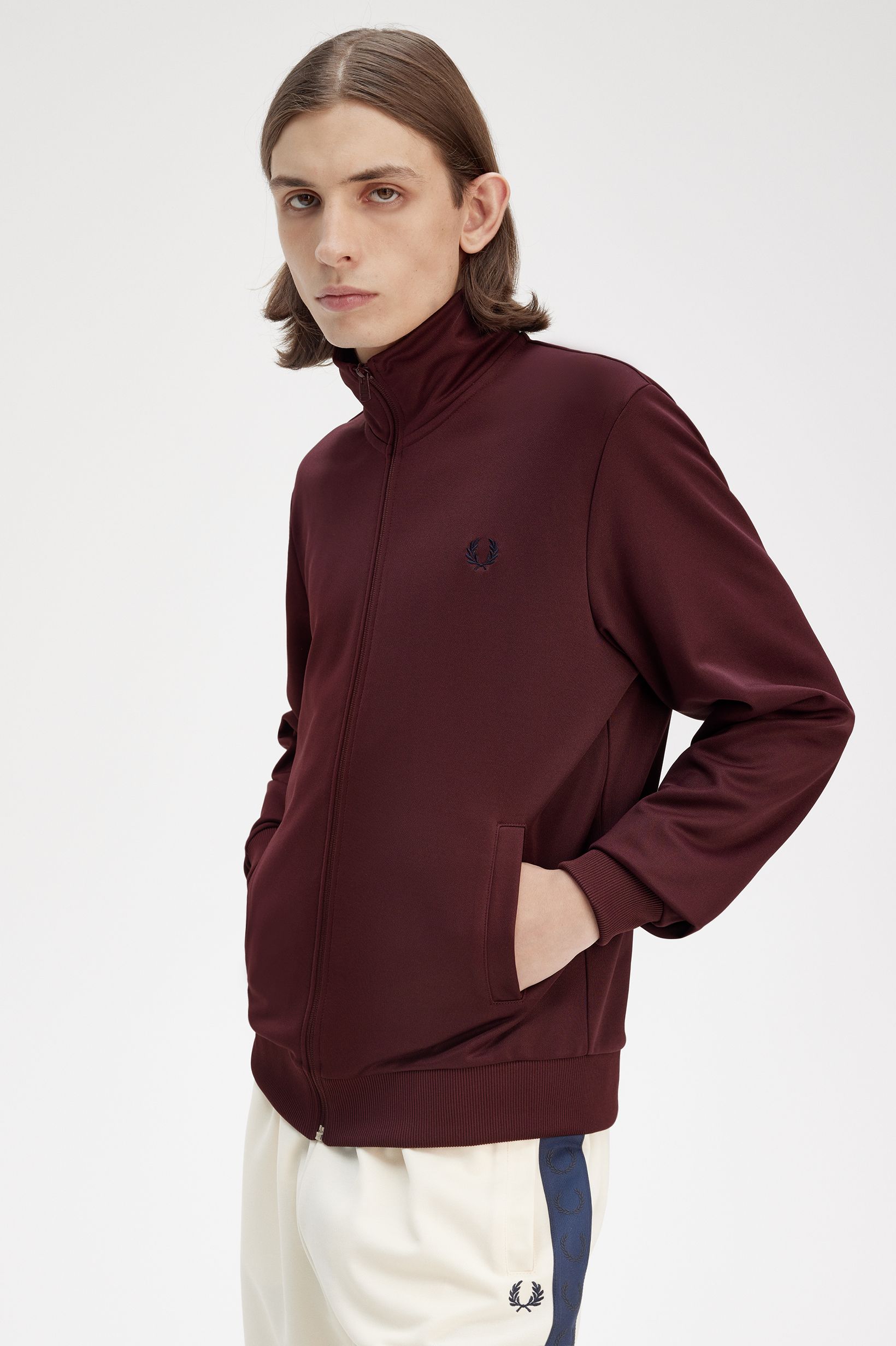 Fred Perry - TRACK JACKET - Oxblood