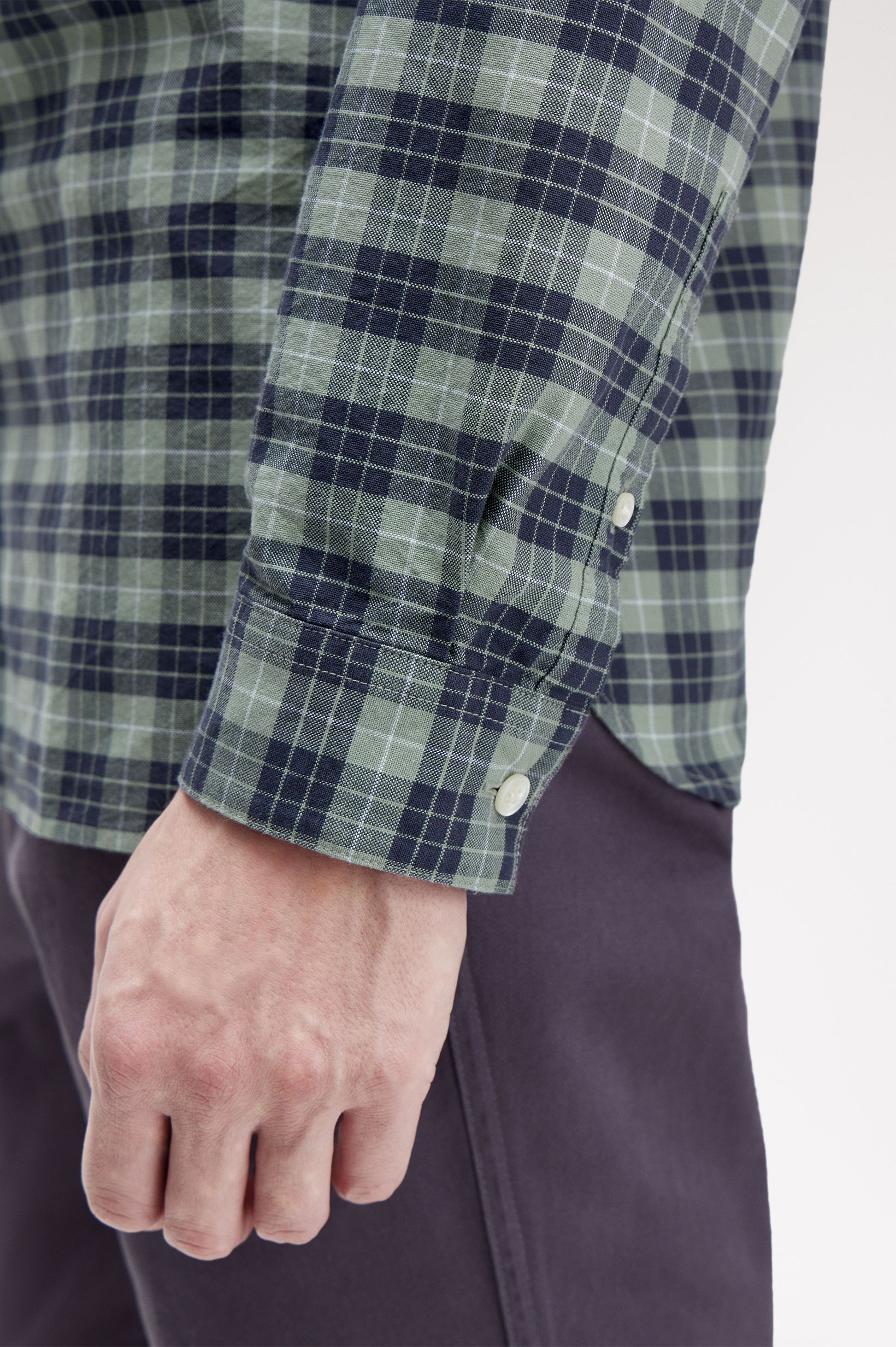 Fred Perry - TARTAN OXFORD SHIRT - Bayleaf Fred Perry - TARTAN OXFORD SHIRT - Bayleaf