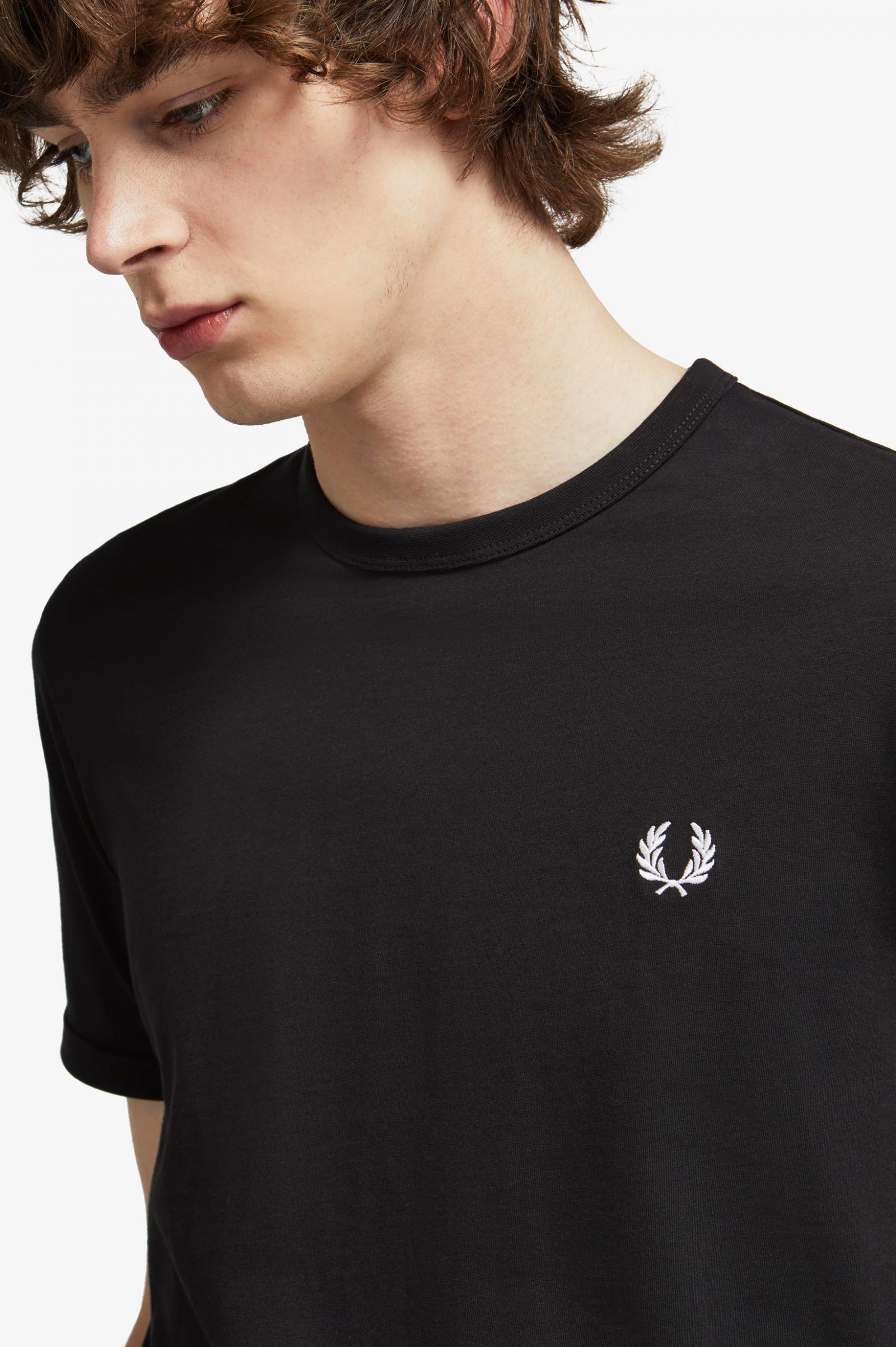 Fred Perry - RINGER T-SHIRT - Black