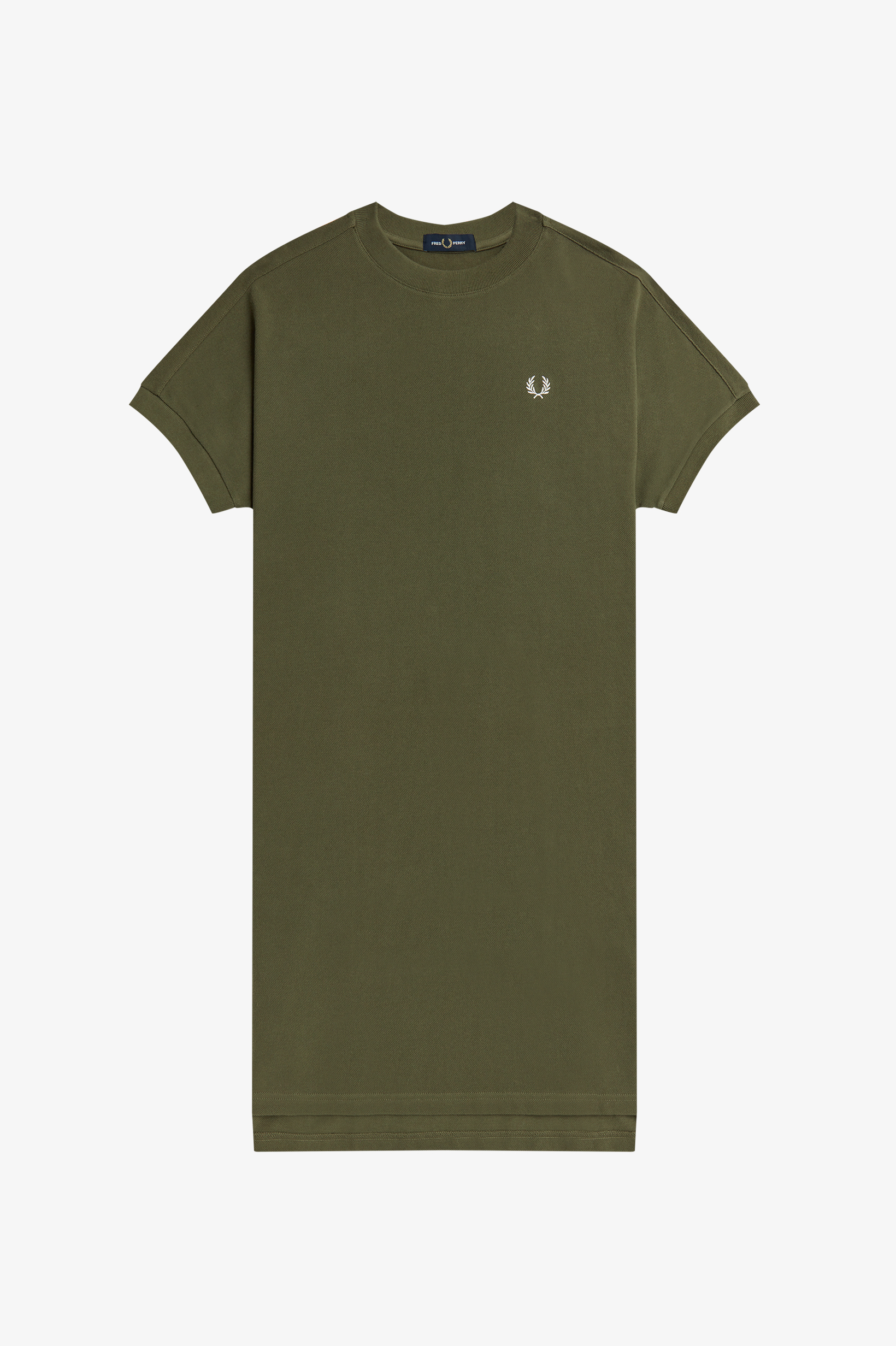 Fred Perry - BOXY PIQUE T-SHIRT DRESS - Military Green
