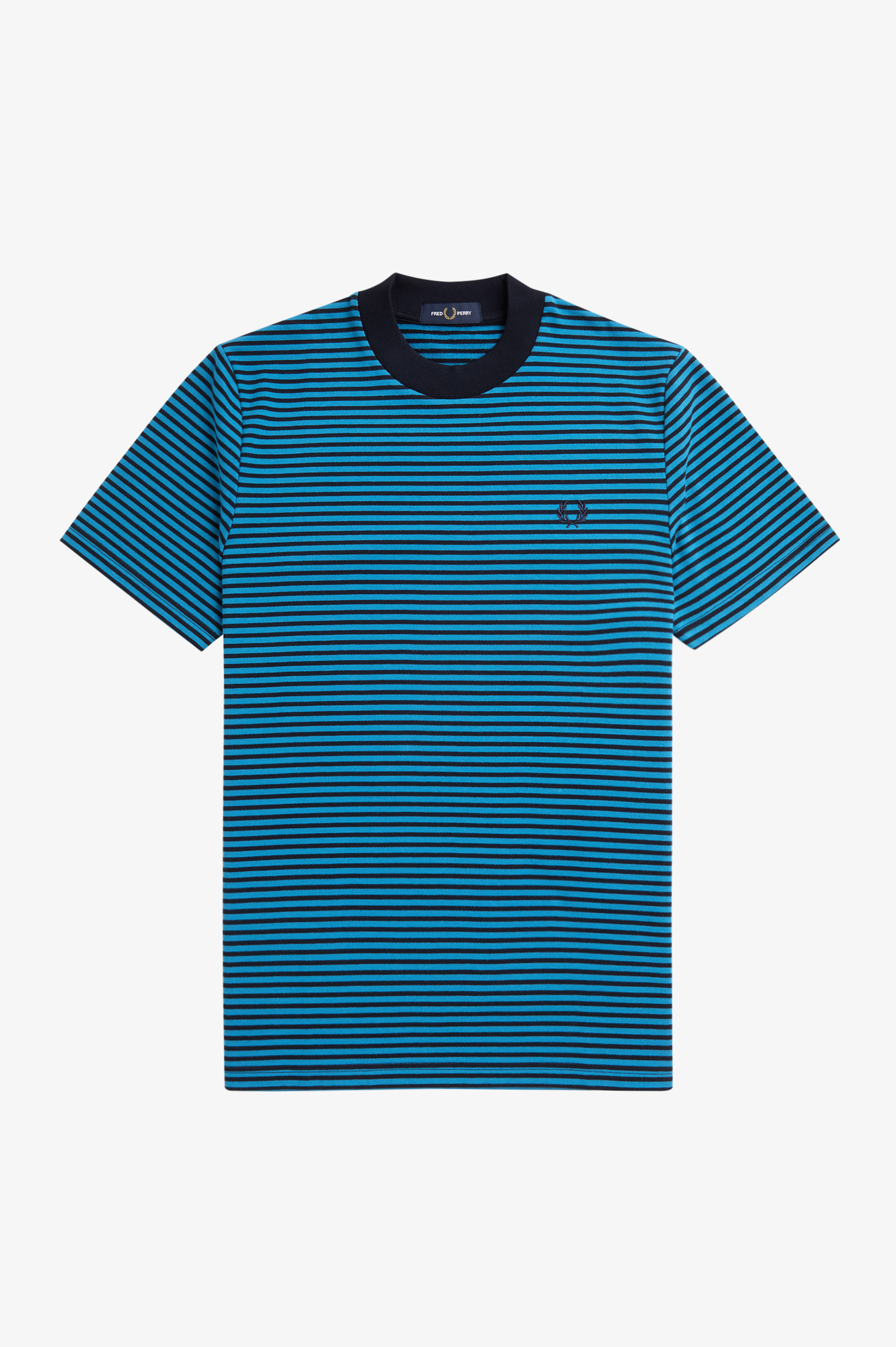 Fred Perry - FINE STRIPE HEAVY WEIGHT TEE - Ocean/Navy