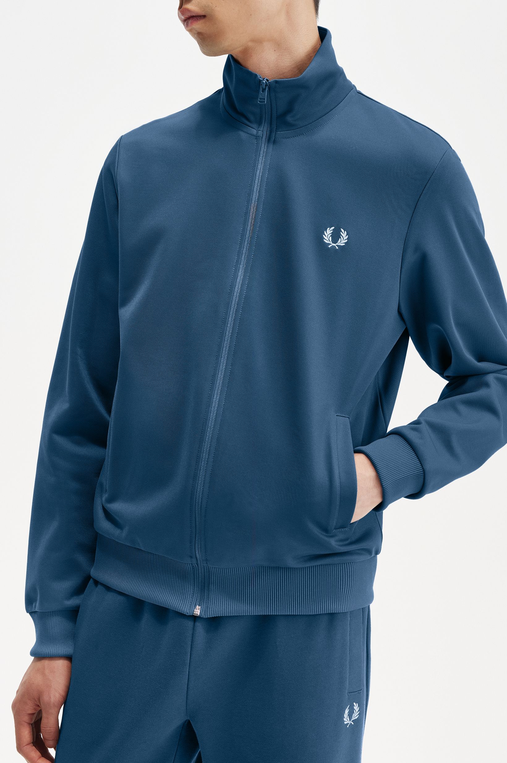 Fred Perry - TRACK JACKET - Midnight Blue/Light Ice