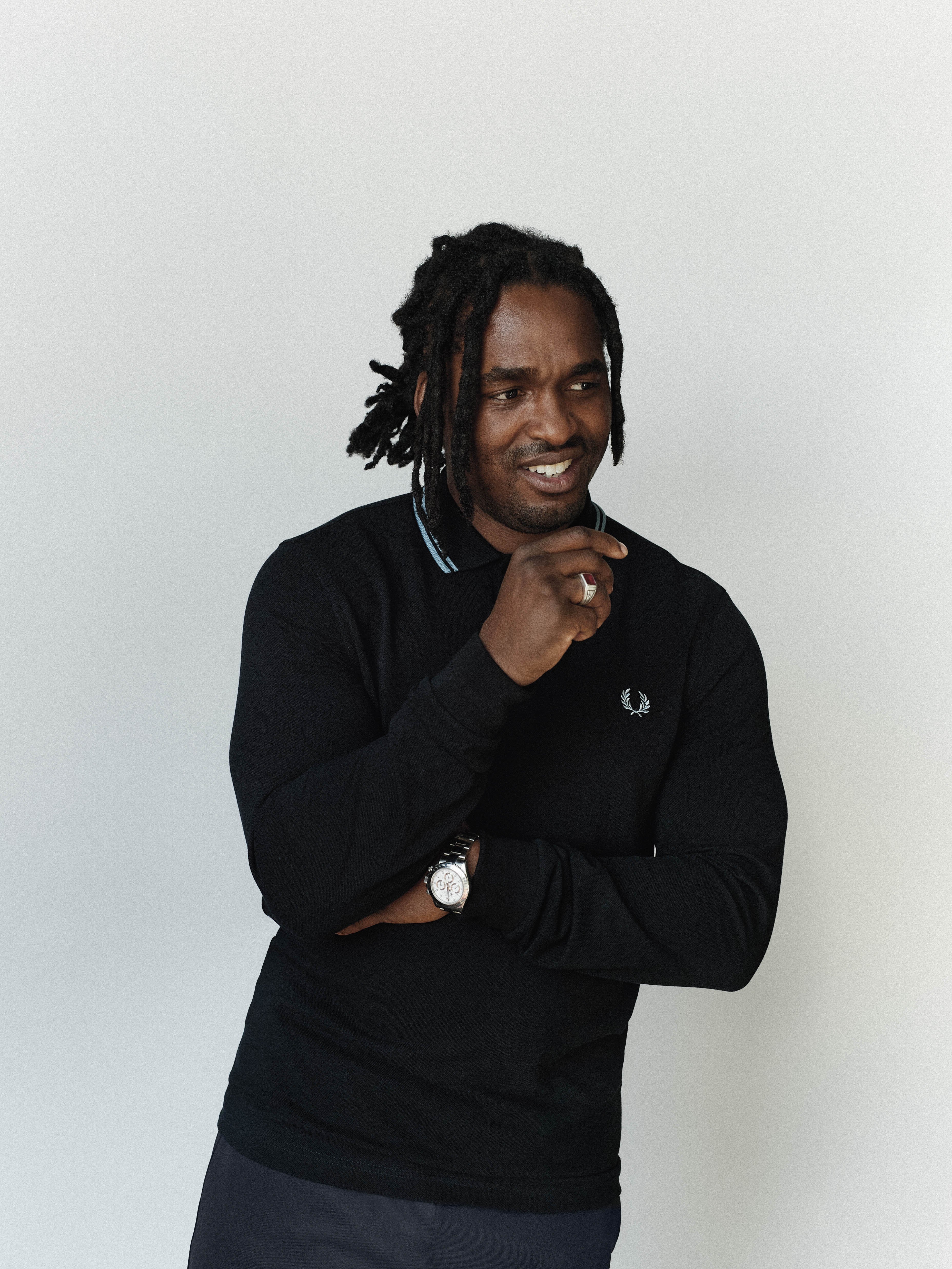 Fred Perry - LS TWIN TIPPED POLO SHIRT - Black/Silver Blue Fred Perry - LS TWIN TIPPED POLO SHIRT - Black/Silver Blue