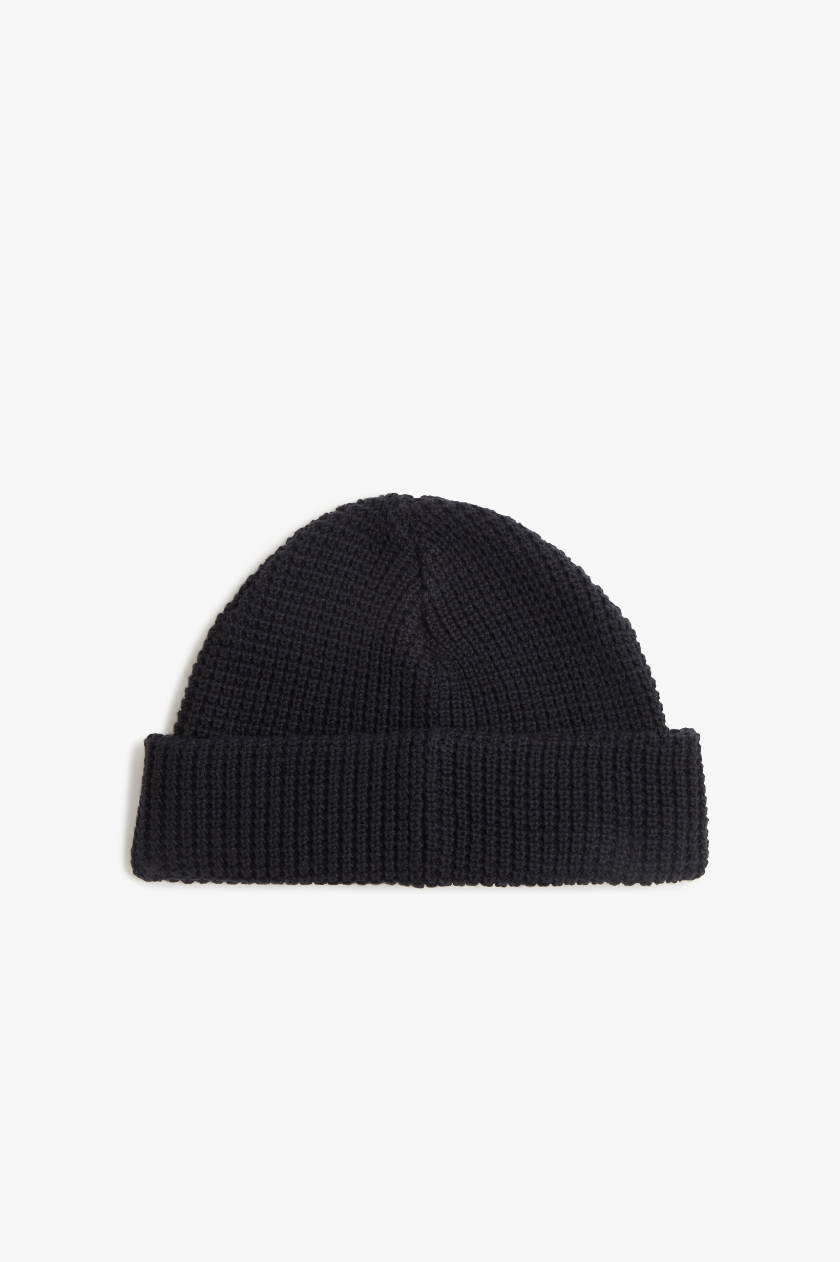 Fred Perry - PATCH BRAND WAFFLE KNIT BEANIE - Black/Oatmeal