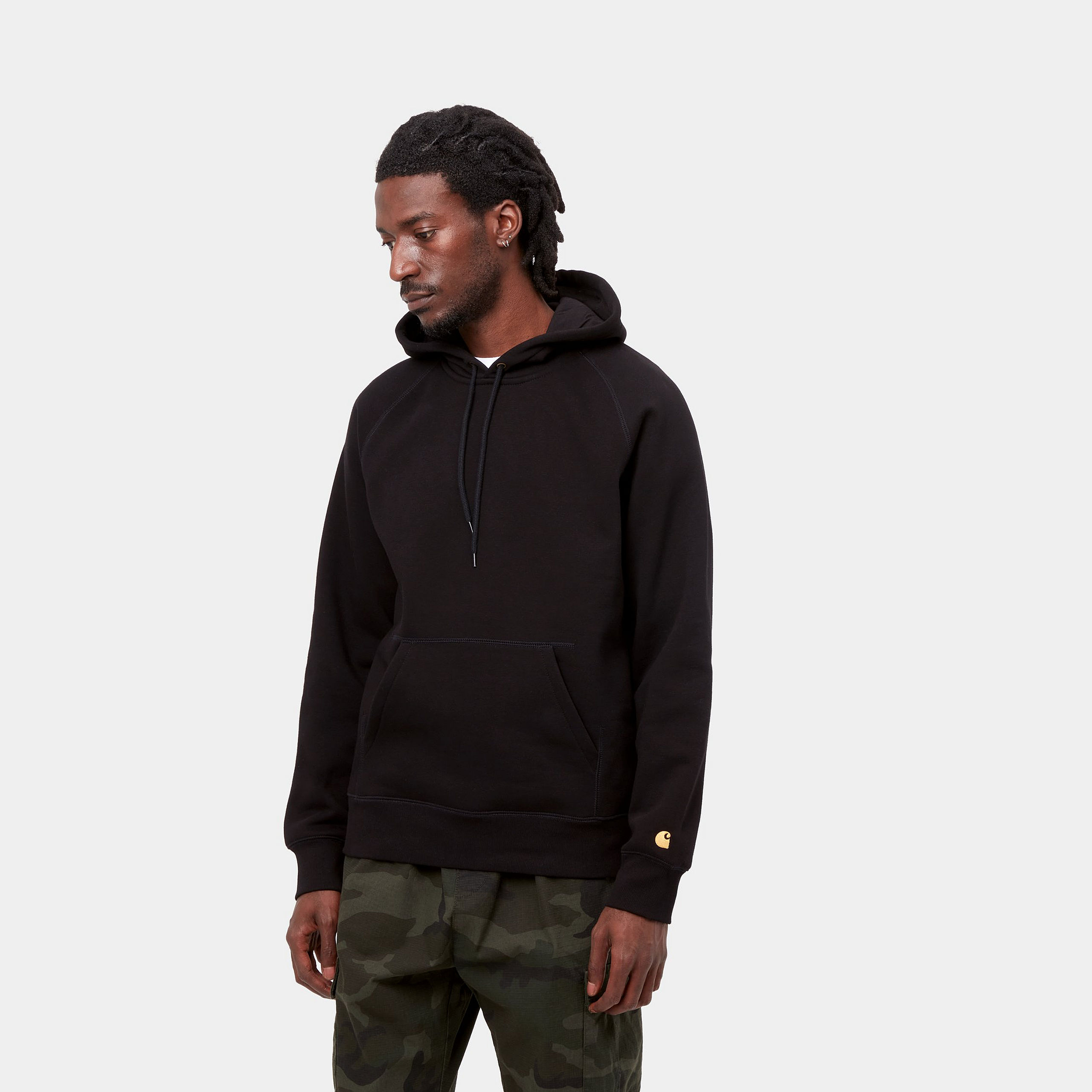 Carhartt WIP - HOODED CHASE SWEAT - Black/Gold