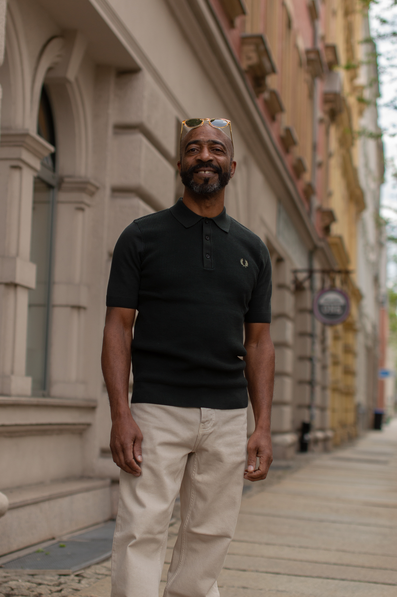 Fred Perry WAFFLE STITCH KNITTED SHIRT - Night Green