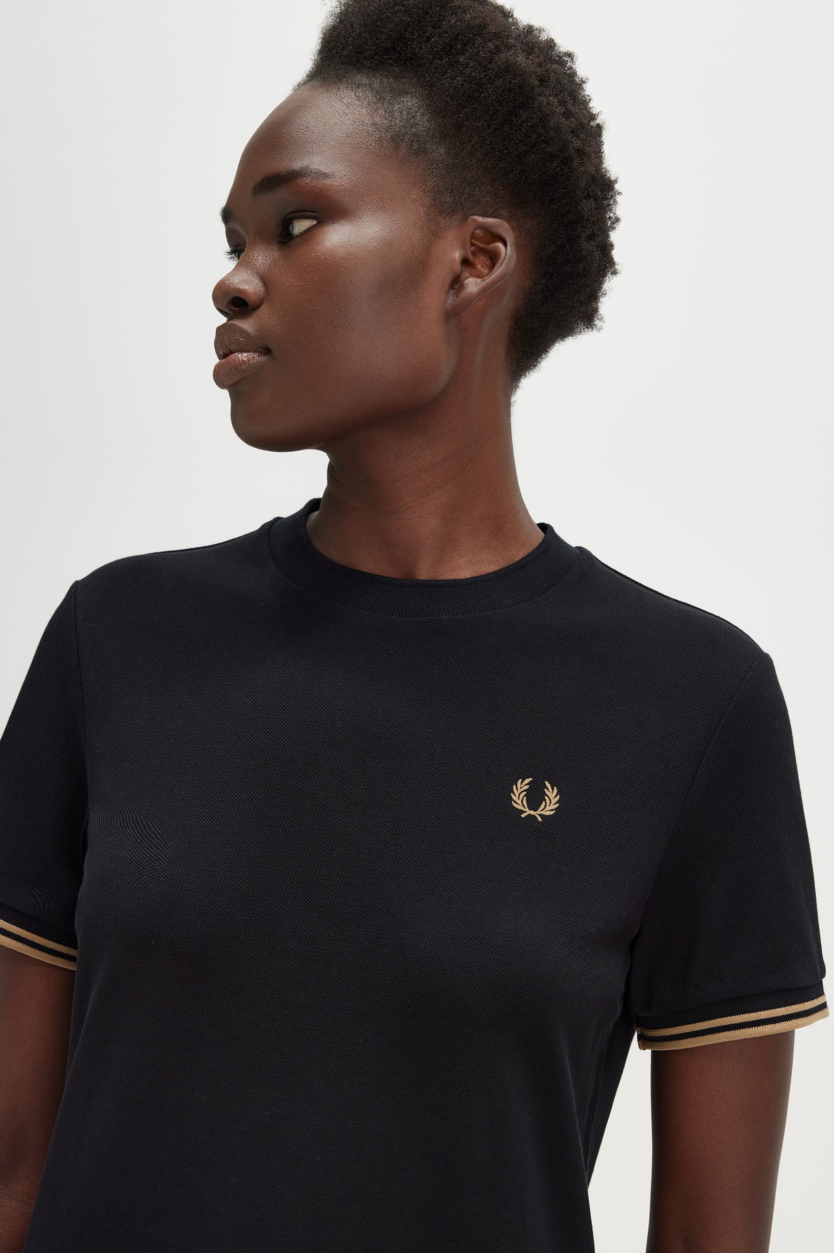 Fred Perry - TWIN TIPPED PIQUE T-SHIRT DRESS - Black