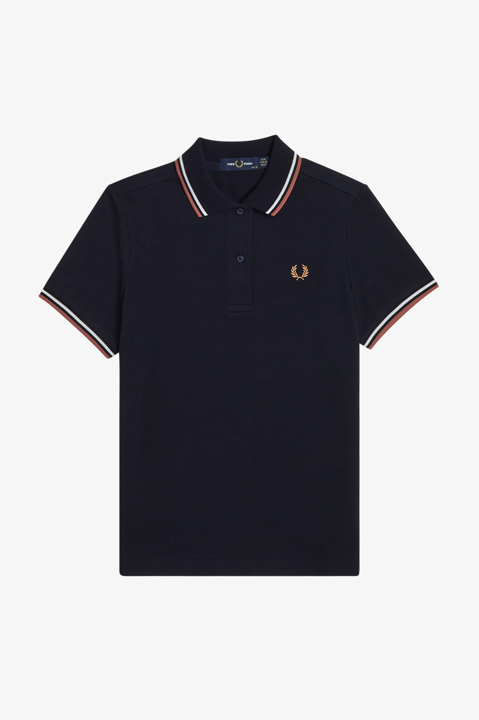 Fred Perry - W' TWIN TIPPED POLO SHIRT - Navy/White/Lilac