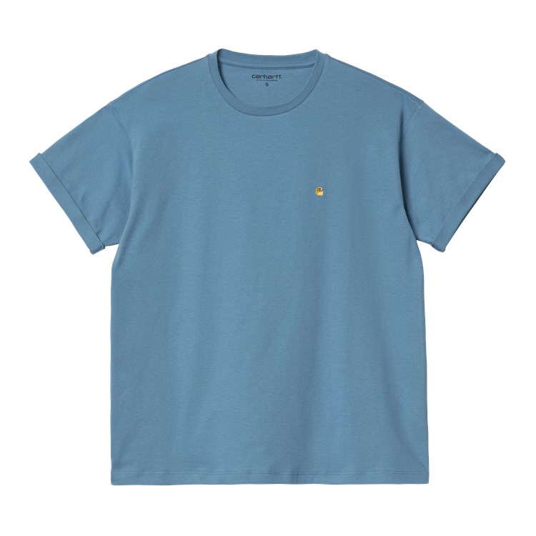 Carhartt WIP - W' CHASE T-SHIRT - Icy Water/Gold 