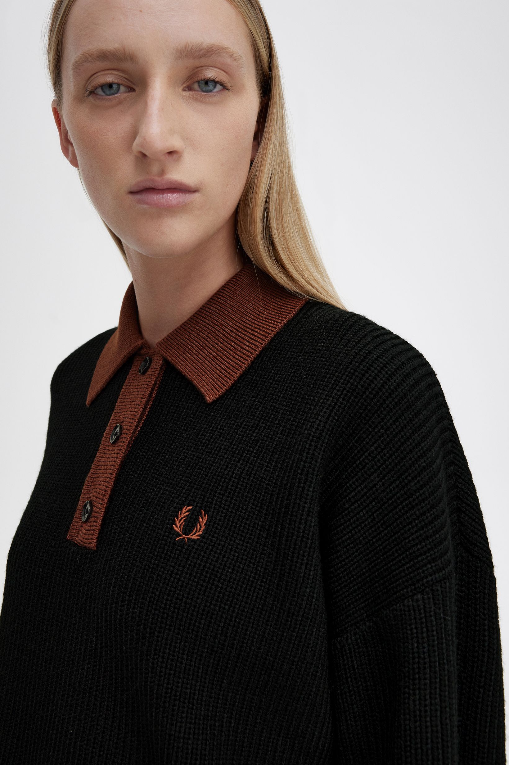Fred Perry - KNITTED SHIRT - Black
