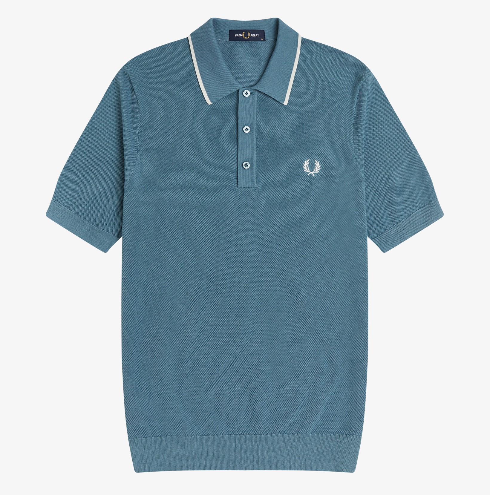 Fred Perry - TIPPED KNITTED SHIRT - Ash Blue