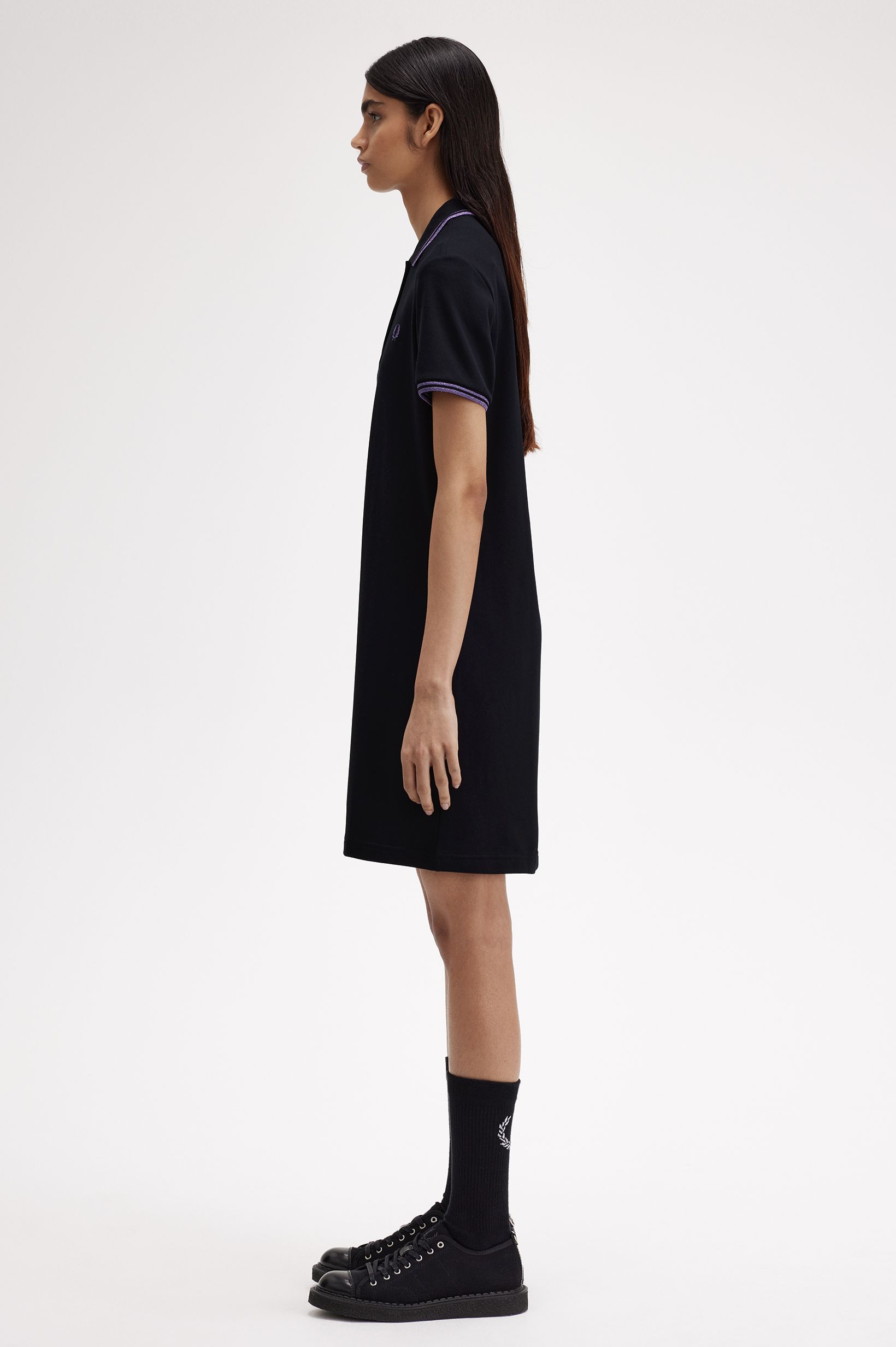 Fred Perry - TWIN TIPPED DRESS - Black/Metallic Ultra Violet