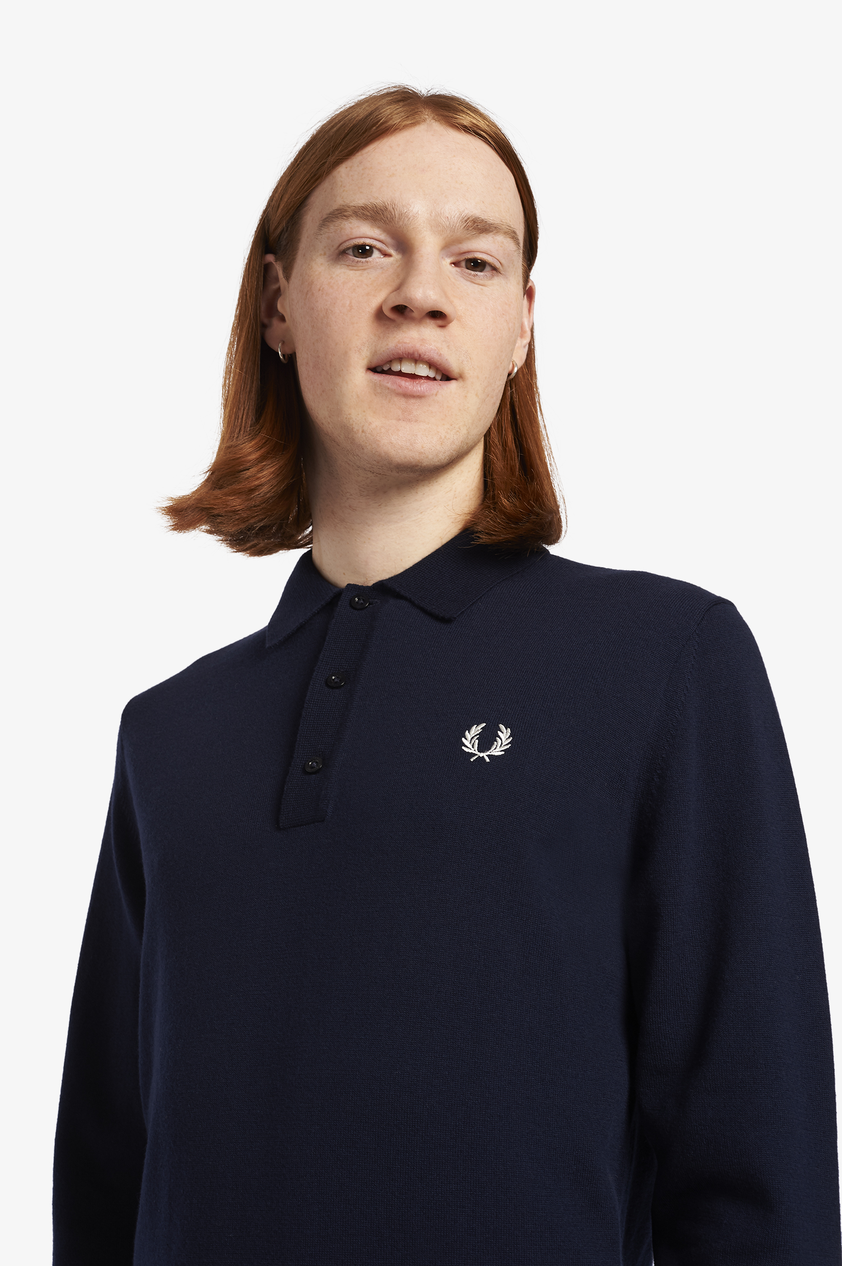 Fred Perry - CLASSIC KNITTED SHIRT LS - Navy