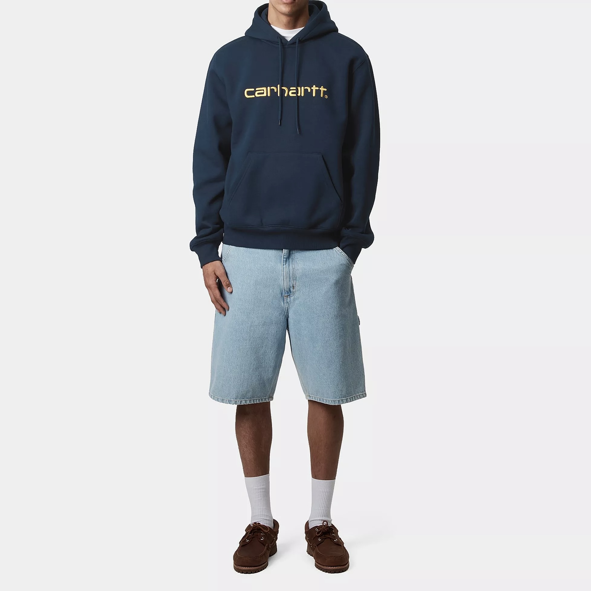 Carhartt WIP - HOODED CARHARTT SWEAT -  Ink / Air Yellow