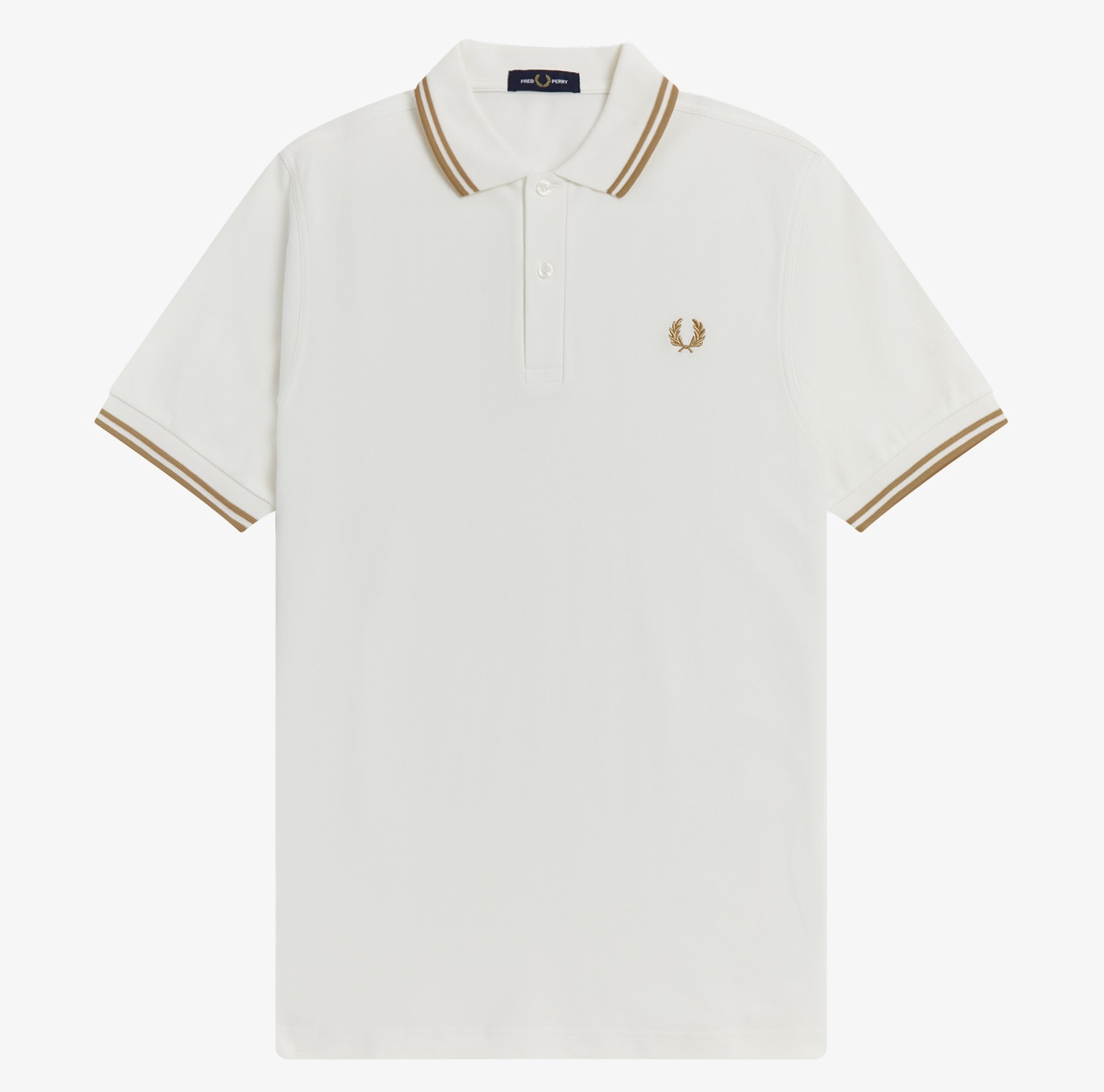 Fred Perry - TWIN TIPPED POLO SHIRT - Snowwhite/Desert