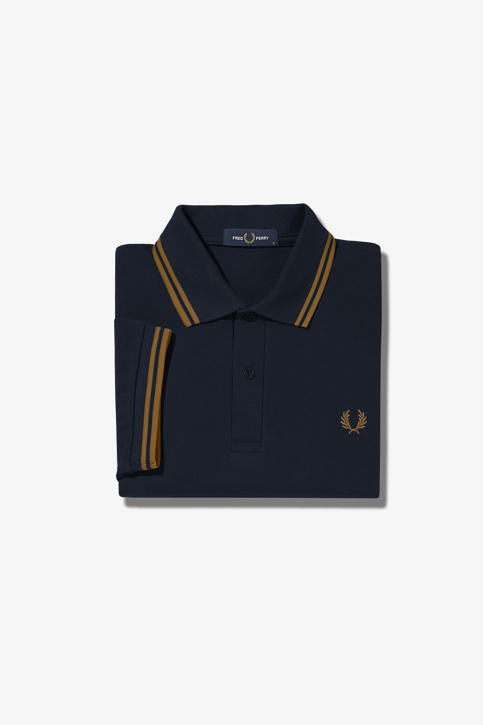 Fred Perry - TWIN TIPPED POLO SHIRT - Navy/Dark Caramel