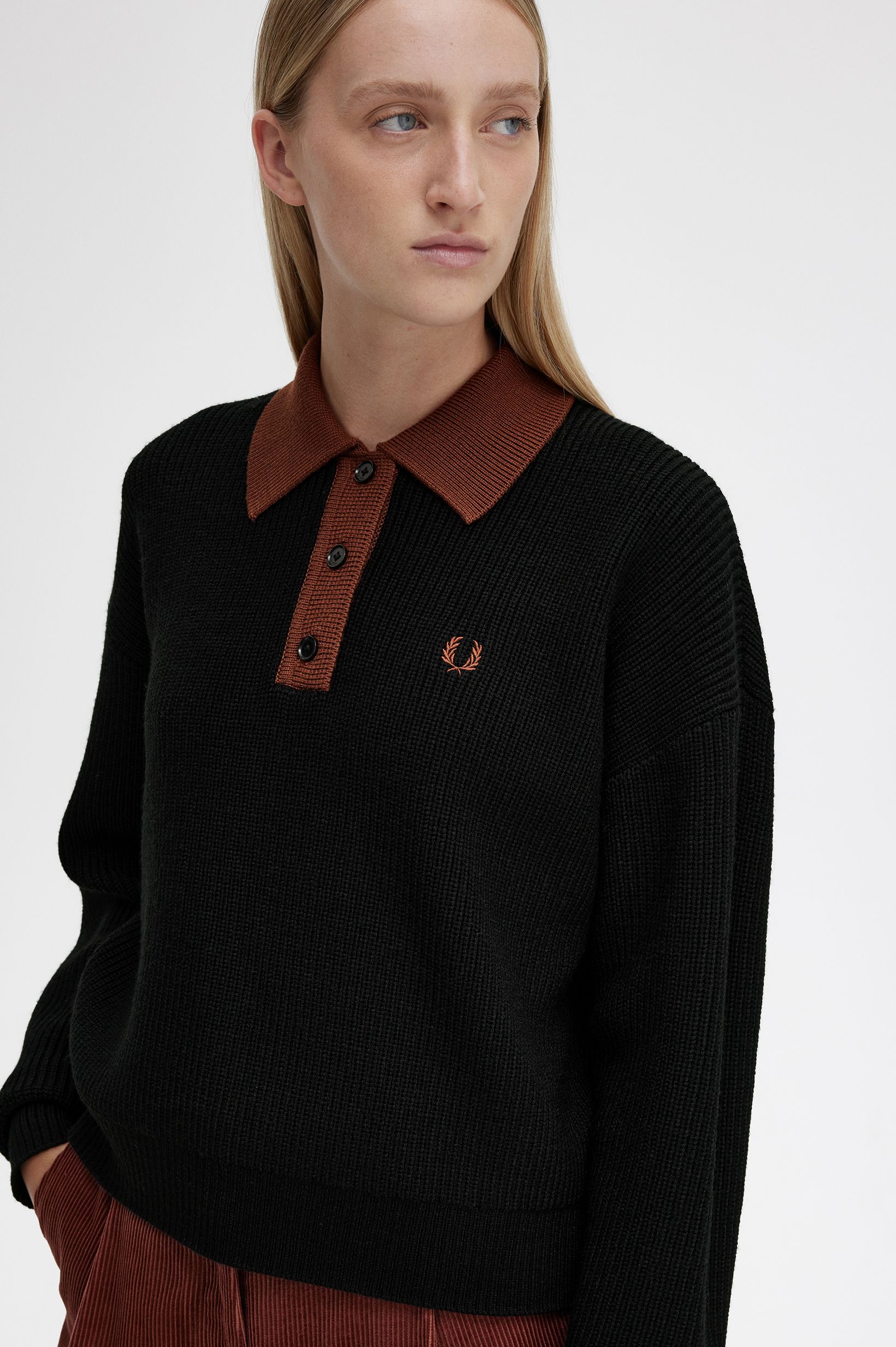 Fred Perry - KNITTED SHIRT - Black