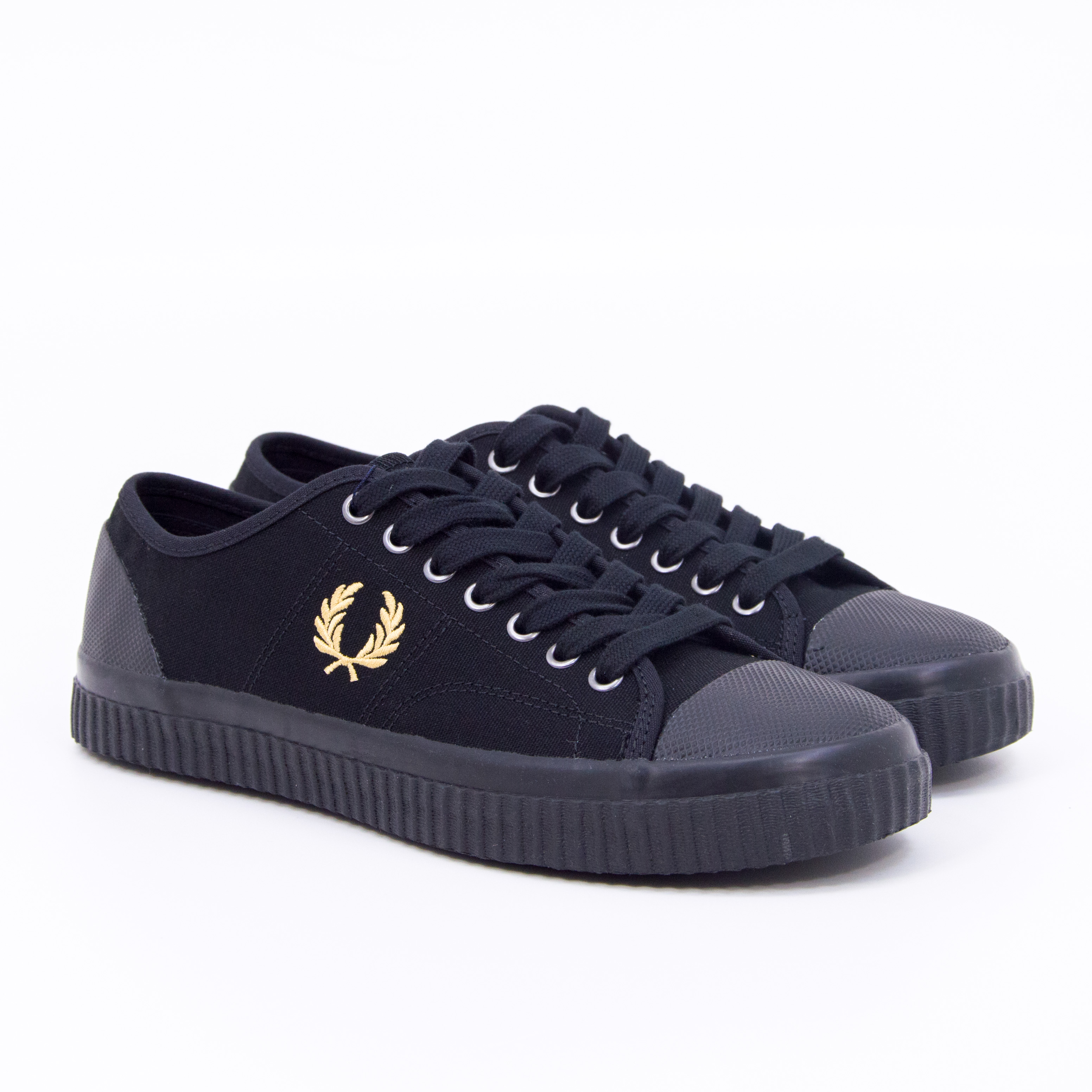 Fred Perry - HUGHES LOW CANVAS - Black/Champagne