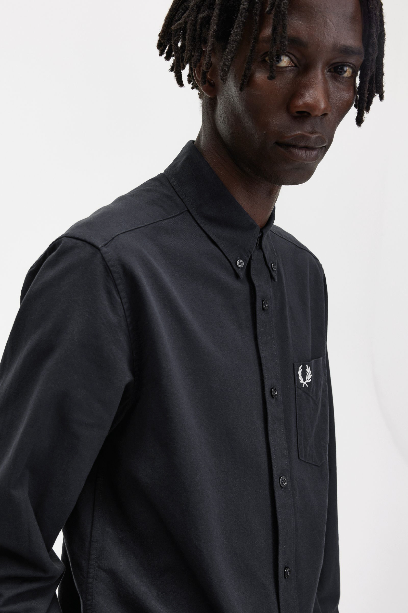 Fred Perry - OXFORD SHIRT - Black