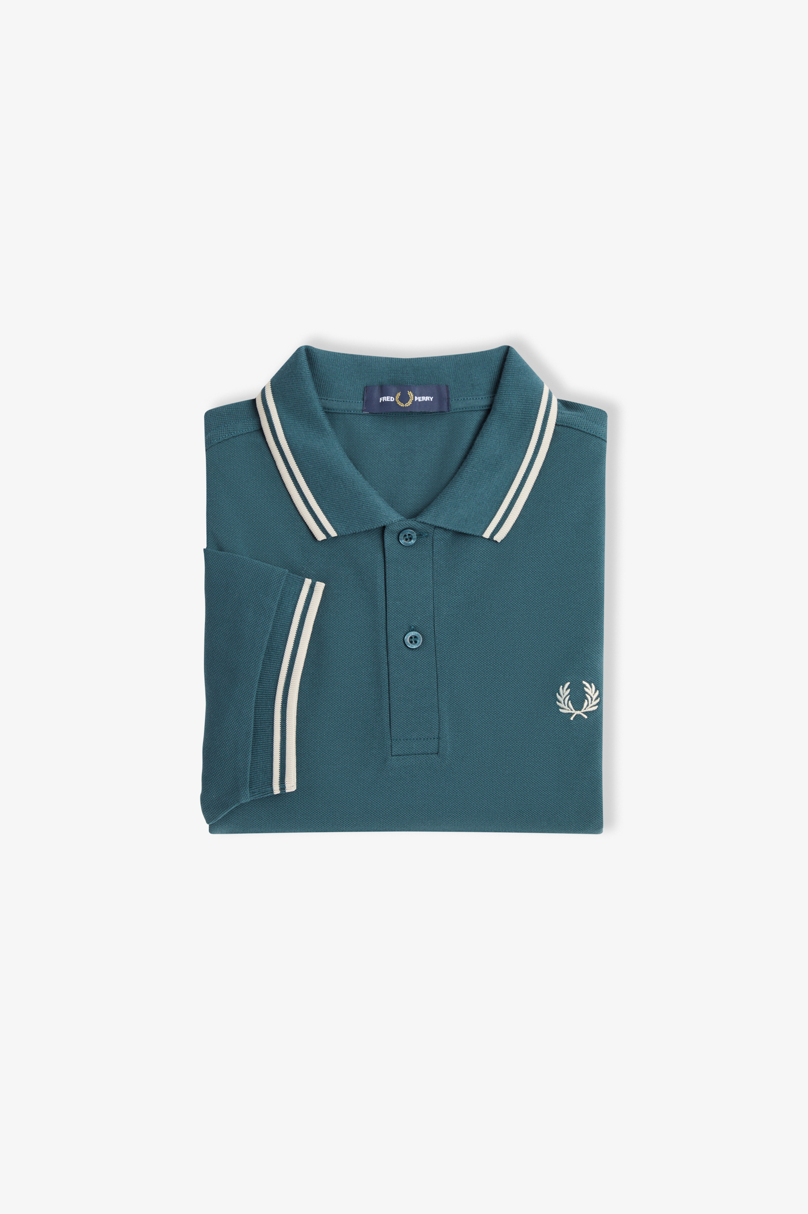 Fred Perry - TWIN TIPPED POLO SHIRT - Petrol Blue/Light Oyster Fred Perry - TWIN TIPPED POLO SHIRT - Petrol Blue/Light Oyster