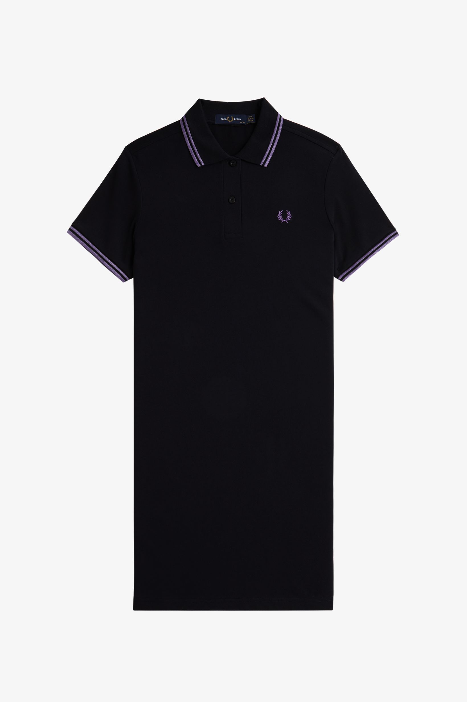 Fred Perry - TWIN TIPPED DRESS - Black/Metallic Ultra Violet