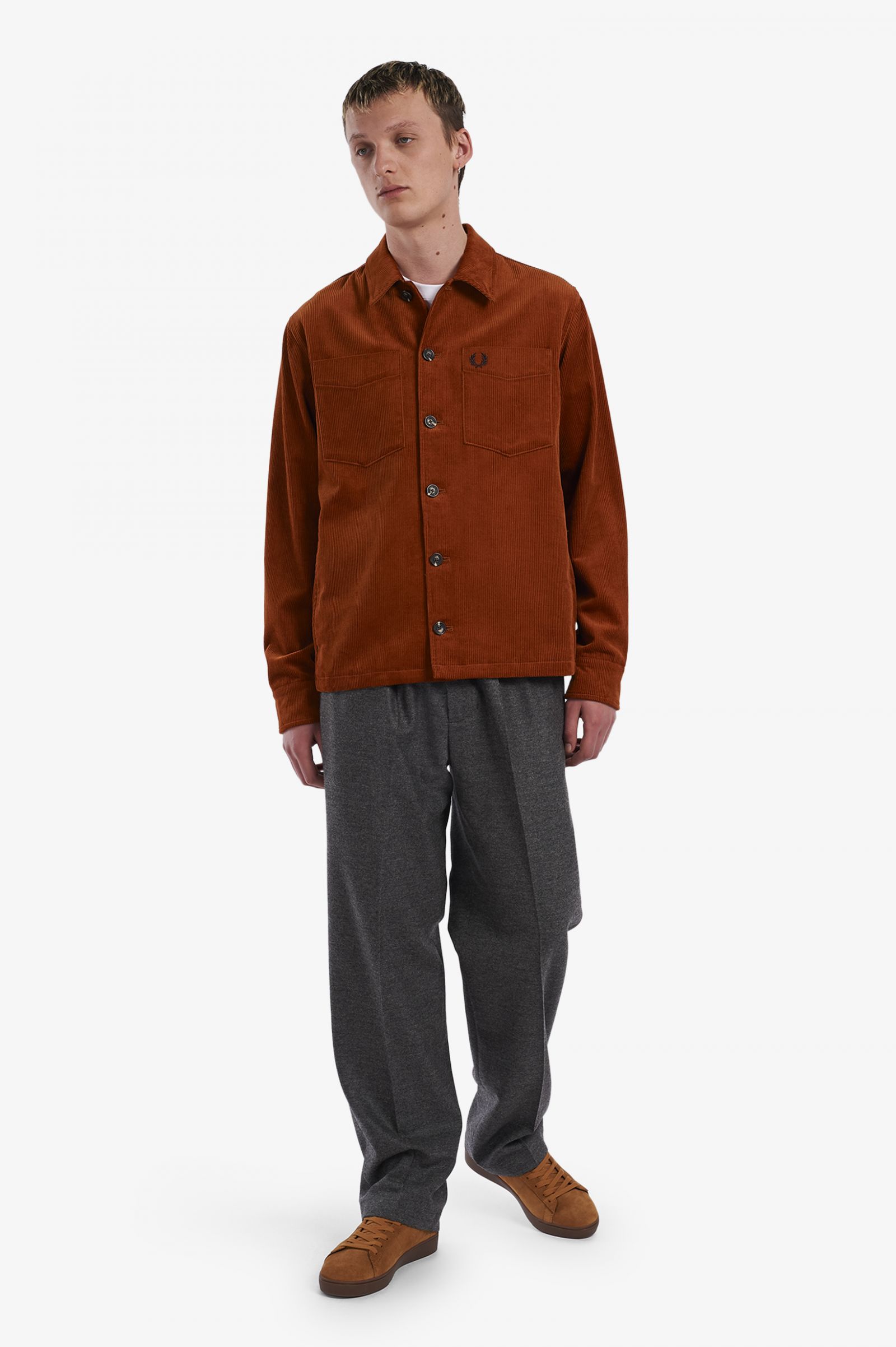 Fred Perry - CORD OVERSHIRT - Nut Flake
