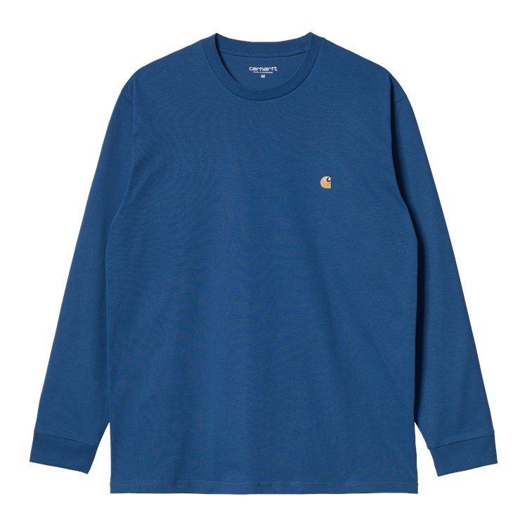 Carhartt WIP - L/S CHASE T-SHIRT - Skydive/Gold