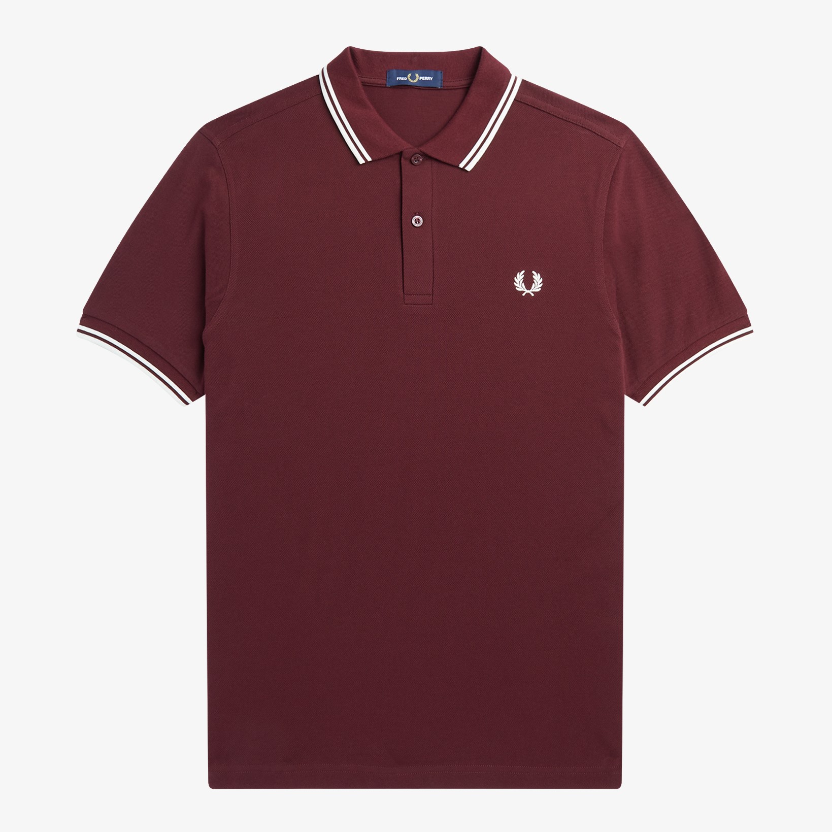 Fred Perry - TWIN TIPPED POLO SHIRT - Oxblood/White/White
